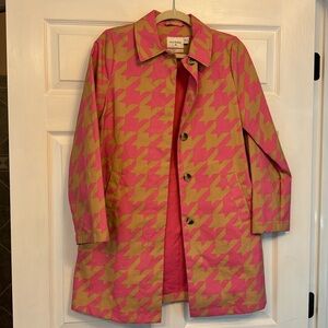 Isaac Mizrahi pink herringbone trench women’s coat XS
